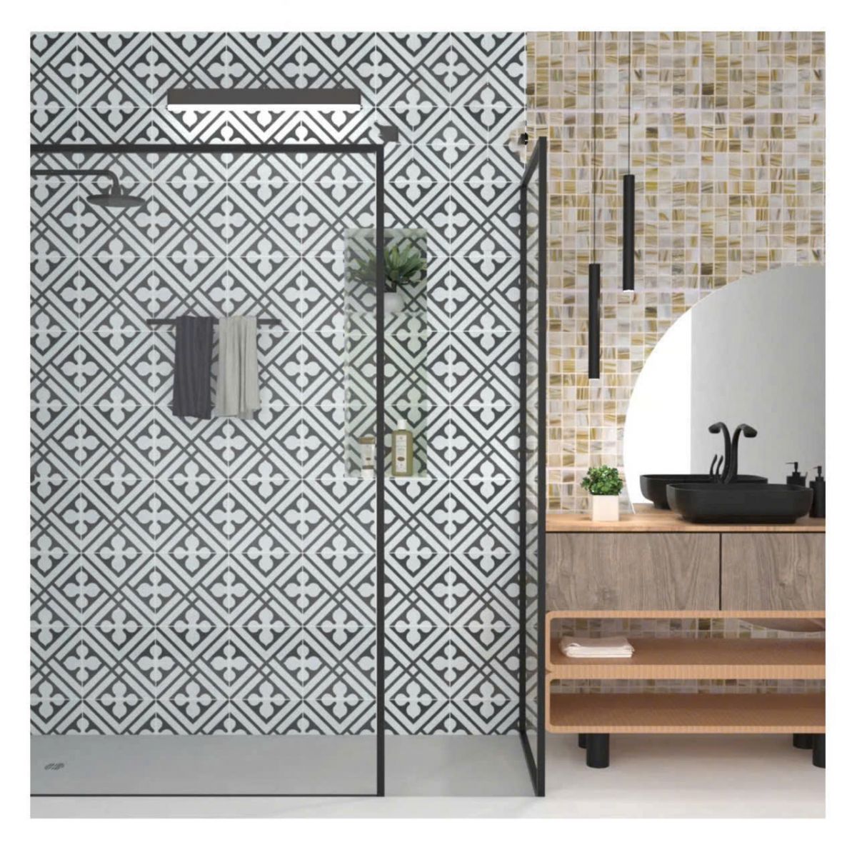 Gạch mosaic thủy tinh 300x300