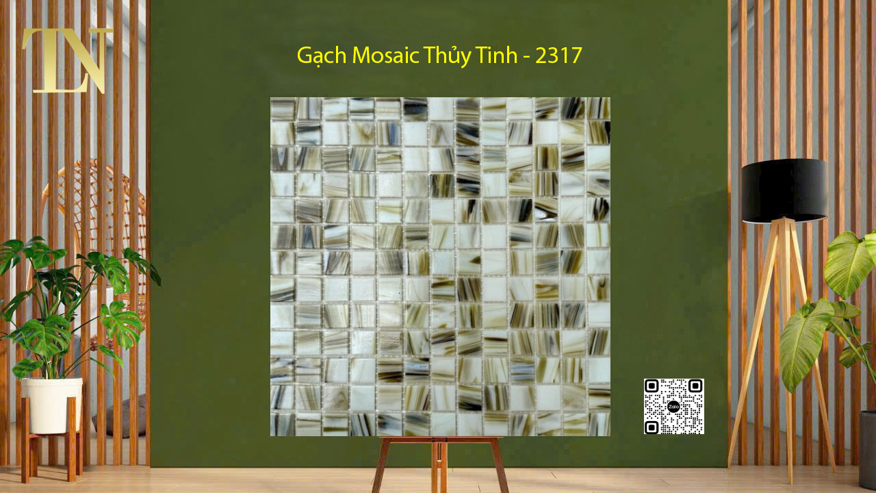 Gạch Mosaic Thủy Tinh Đen 4809