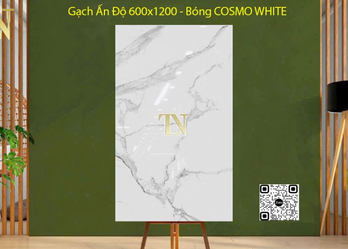 Gạch Ấn Độ 600x1200  - COSMO WHITE Bóng