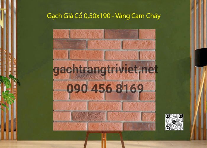 Gạch giả cổ 0,50x190 - Vàng Cam Cháy