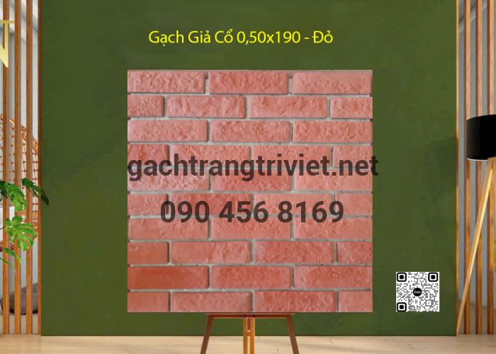 Gạch giả cổ 0,50x190 - Đỏ