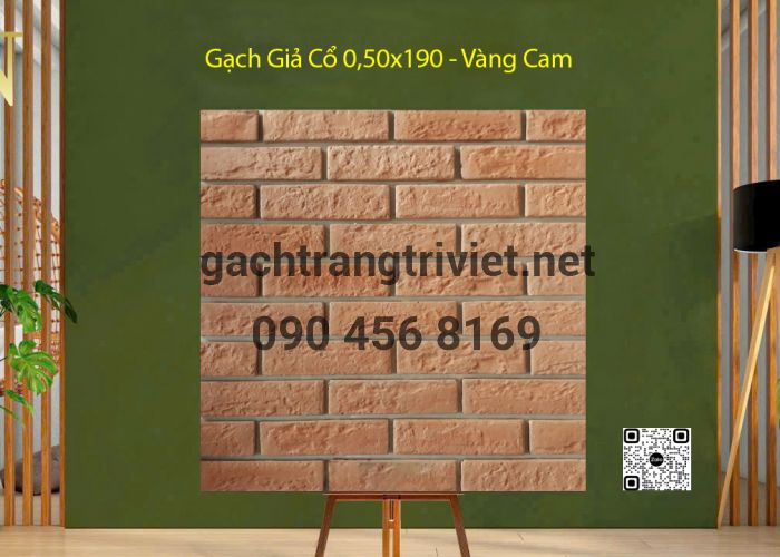 Gạch giả cổ 0,50x190 - Vàng Cam