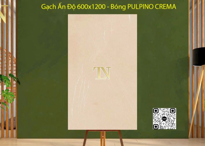 Gạch Ấn Độ 600x1200 - PULPINO CREMA Bóng