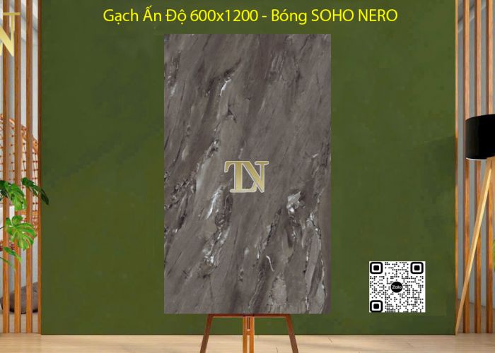 Gạch Ấn Độ 600x1200 - SOHO NERO Bóng