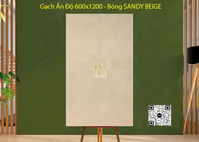 Gạch Ấn Độ 600x1200 - SANDY BEIGE Bóng