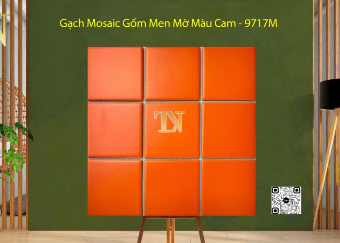 Gạch Mosaic Gốm Men Mờ Màu Cam - 9717M