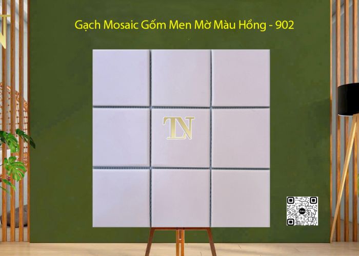 Gạch Mosaic Gốm Men Mờ Màu Hồng - 902