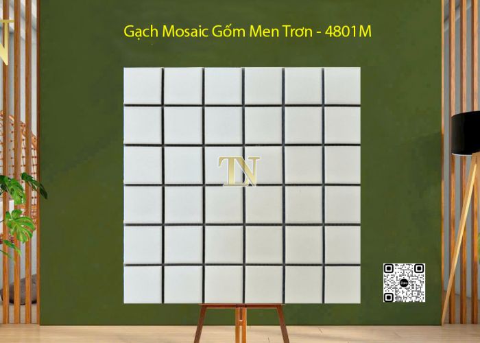 Gạch Mosaic Gốm Men Trơn 300x300x6mm - 4801M