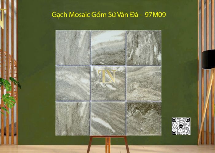 Gạch Mosaic Gốm Sứ Vân Đá -  97M09