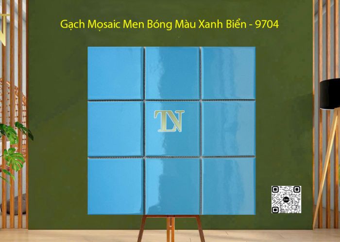 Gạch Mosaic Men Bóng Màu Xanh Biển - 9704