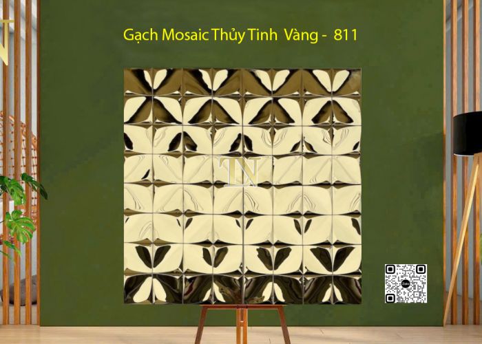 Gạch Mosaic Thủy Tinh Vàng -  811