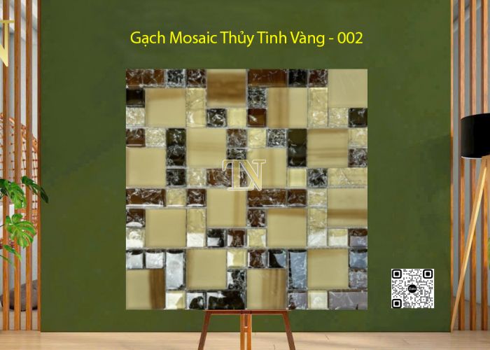 Gạch Mosaic Thủy Tinh Vàng - 002