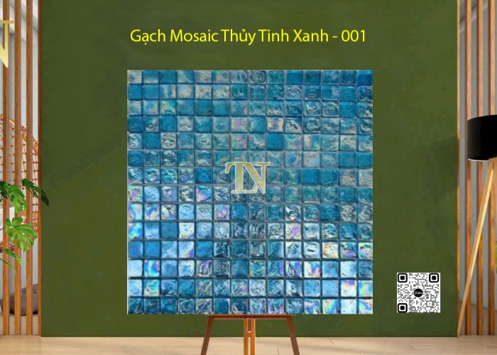 Gạch Mosaic Thủy Tinh Xanh - 001