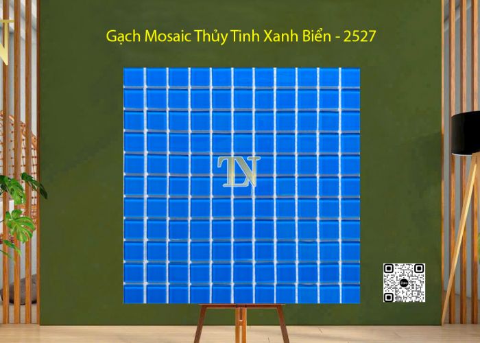 Gạch Mosaic Thủy Tinh Xanh Biển - 2527