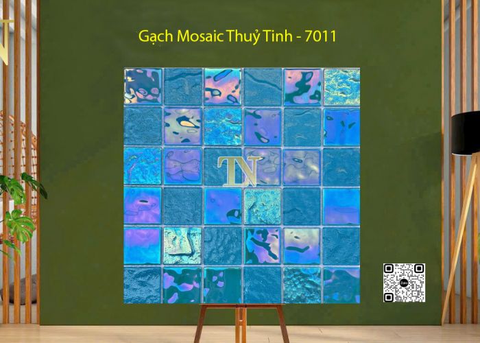 Gạch Mosaic Thuỷ Tinh Xanh Biển - 7011