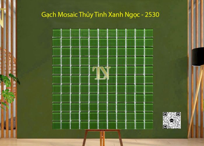 Gạch Mosaic Thủy Tinh Xanh Ngọc - 2530