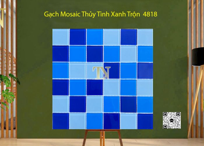 Gạch Mosaic Thủy Tinh Xanh Trộn - 4818